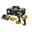 KIT DEWALT - Berbequim S/Escovas + Chave de Impacto + 2 Baterias 2 Ah XR + Carregador  DCK2062D2T-QW - KIT DEWALT - Berbequim S/Escovas + Chave de Impacto + 2 Baterias 2 Ah XR + Carregador 