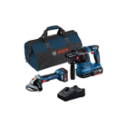 Kit Bosch Martelo Profissional GBH 18V-22 + Rebarbadora GWS 18V-7 115MM + 2 Bat + Carregador + Mala - Kit Bosch Martelo Profissional GBH 18V-22 + Rebarbadora GWS 18V-7 115MM + 2 Bat + Carregador + Mala