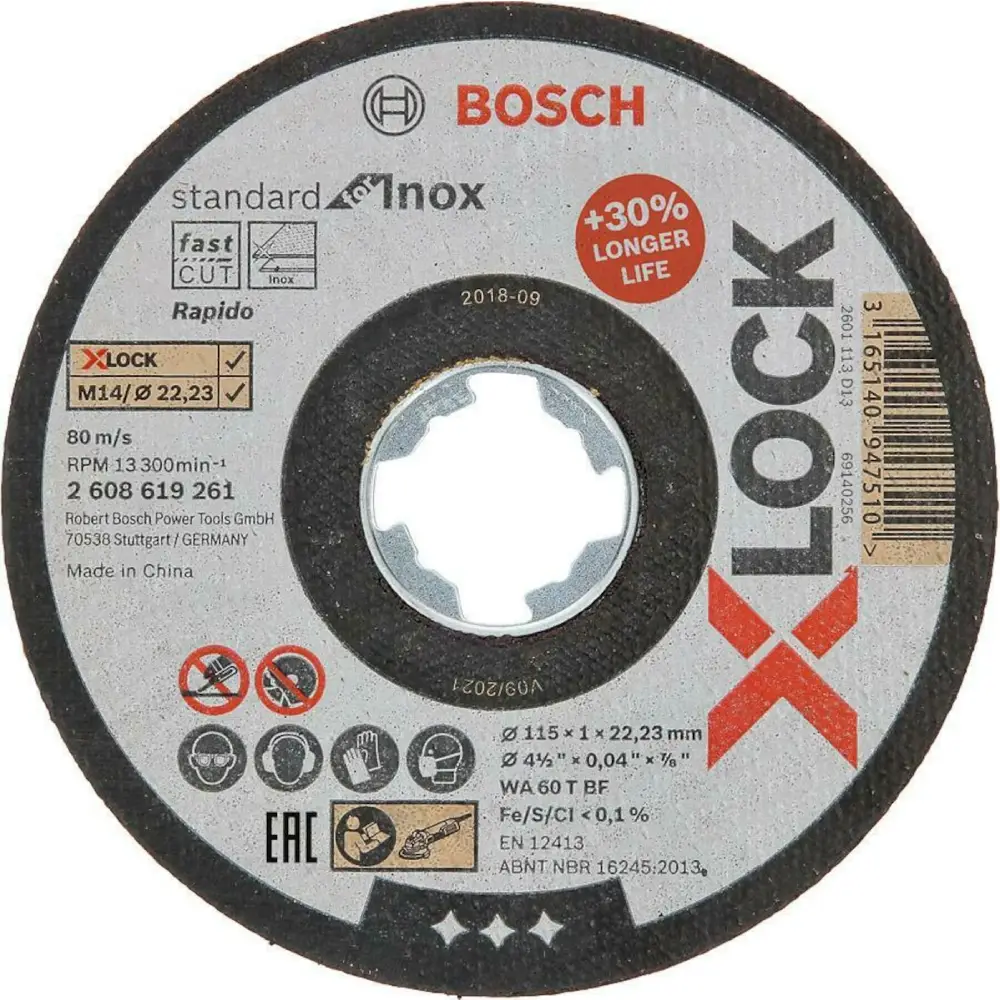 Disco de Corte Abrasivo Bosch X-Lock Metal 115 mm - Disco de Corte Abrasivo Bosch X-Lock Metal 115 mm