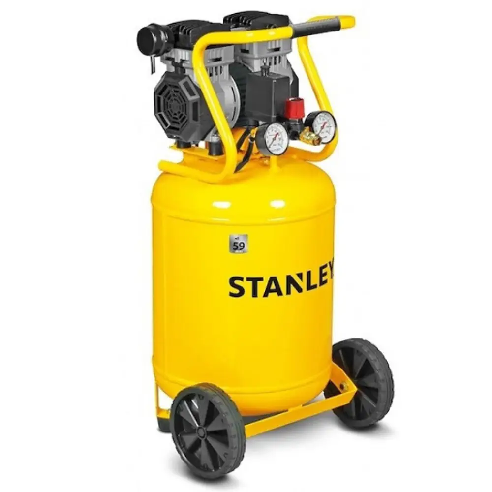 Compressor de Ar Vertical Silencioso Stanley 50L 8Bar 1.3 HP - Compressor de Ar Vertical Silencioso Stanley 50L 8Bar 1.3 HP