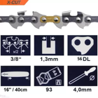 Corrente X-CUT para Motosserra Husqvarna SP93G 16'' 40cm - 3/8'' - Corrente X-CUT para Motosserra Husqvarna SP93G 16” 40cm – 3/8”