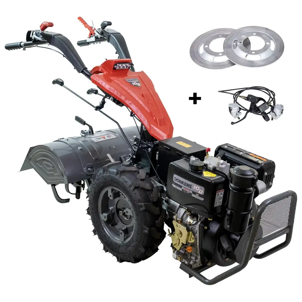 Cultivador diésel Yarmax A.E. 10D de Donker con cultivador rotativo y freno de disco - Motocultivador Donker´s 10D Diesel Yarmax A.E. c/Fresa c/Travão disco 
