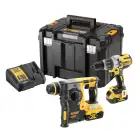 Kit Dewalt Berbequim Percussão + Martelo Eletropneumático 18V 5Ah DCK229P2T - Kit Dewalt Berbequim Percussão + Martelo Eletropneumático 18V 5Ah DCK229P2T