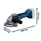 Bosch GWS 18V-8 Cordless Angle Grinder + 2 x 5Ah Batteries + Carrying Case - Bosch GWS 18V-8 Cordless Angle Grinder + 2 x 5Ah Batteries + Carrying Case