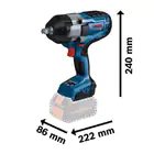 Chave de Impacto Bosch 18V-1000 + 2 Baterias 5.5 Ah + Carregador + Mala de Transporte - Chave de Impacto Bosch 18V-1000 + 2 Baterias 5.5 Ah + Carregador + Mala de Transporte