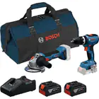 Kit Bosch - Berbequim GSB 18V-65 + Rebarbadora GWS 18V-8 + 2 Baterias 4Ah + Carregador + Saco  - Kit Bosch - Berbequim + Rebarbadora + 2 Baterias 4Ah + Carregador + Saco de Transporte