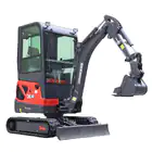 Mini Giratória Donker´s DK18-2 Premium c/ Cabine, 2 Velocidades, Joysticks e Motor Kubota 14 HP - Mini Giratória Donker´s DK18-2 Premium