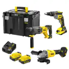 Stanley 3-Tool Kit V20 18V + 2 x 4Ah Batteries + Charger + Carrying Case TSTAK - Stanley 3-Tool Kit V20 18V + 2 x 4Ah Batteries + Charger + Carrying Case TSTAK
