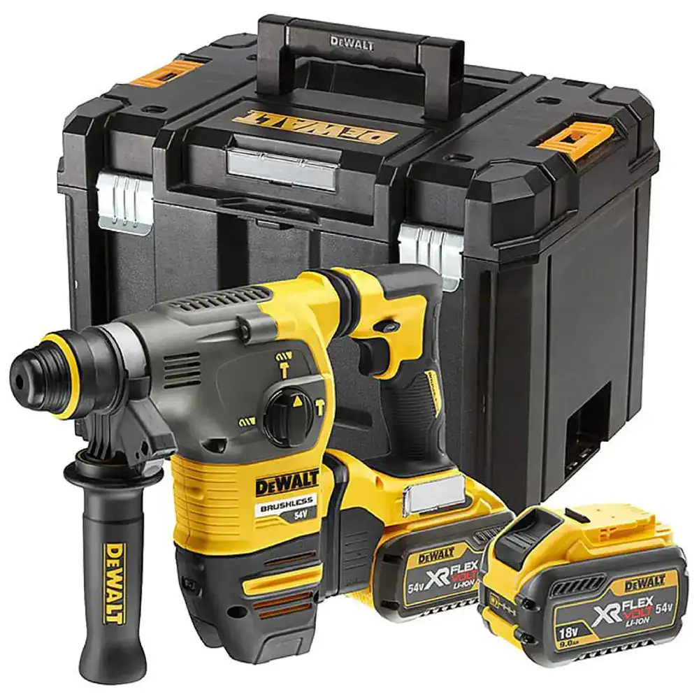 Dewalt XR Flexvolt 54V Electro-pneumatic Hammer 3.5J + 2 x 9Ah Batteries + TSTAK Carrying Case - Dewalt XR Flexvolt 54V Electro-pneumatic Hammer 3.5J + 2 x 9Ah Batteries + TSTAK Carrying Case