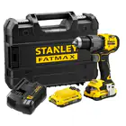 Stanley V20 18V Percussion Drill + 2 x 2Ah Batteries + Charger + Carrying Case