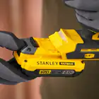 Stanley V20 18V Percussion Drill + 2 x 2Ah Batteries + Charger + Carrying Case