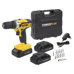 Powerplus 20V Cordless Drill with 3 Batteries and Charger