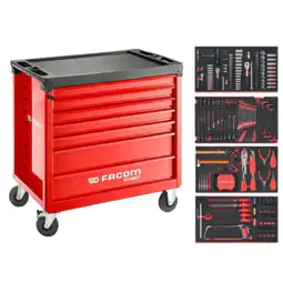 Carro de Ferramentas 7 Gavetas + 4 Módulos Espuma Start M4 c/ 333 Peças Facom