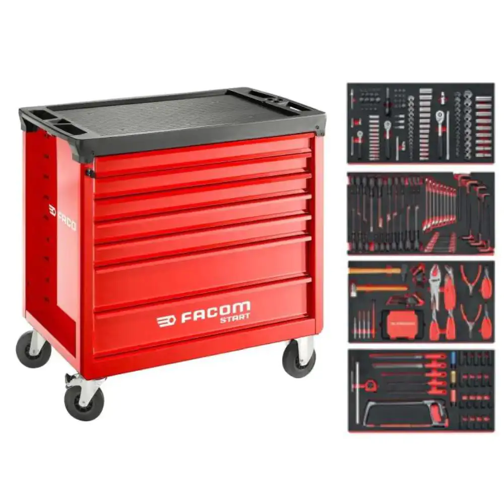 Carro de Ferramentas 7 Gavetas + 4 Módulos Espuma Start M4 c/ 333 Peças Facom