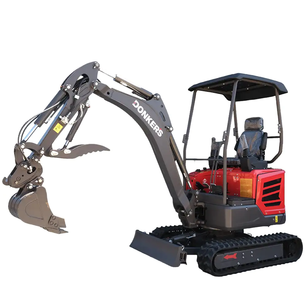 Miniexcavadora premium Donker DK20 con joysticks y motor Kubota de 25 CV.