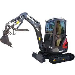 Miniexcavadora Donker DK25C con cabina, joysticks, aire acondicionado y motor Kubota de 25 CV.