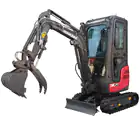 Miniexcavadora Donker DK20 Pro con cabina, 18 CV, 2 velocidades y joysticks.