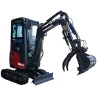Miniexcavadora Donker DK20 Pro con cabina, 18 CV, 2 velocidades y joysticks.