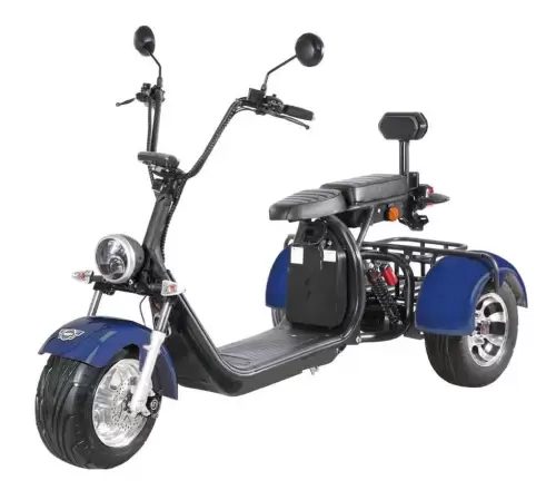 Scooter Elétrica COCIS MAX 2000W Azul 3 Rodas - Scooter Elétrica COCIS MAX 2000W Azul
